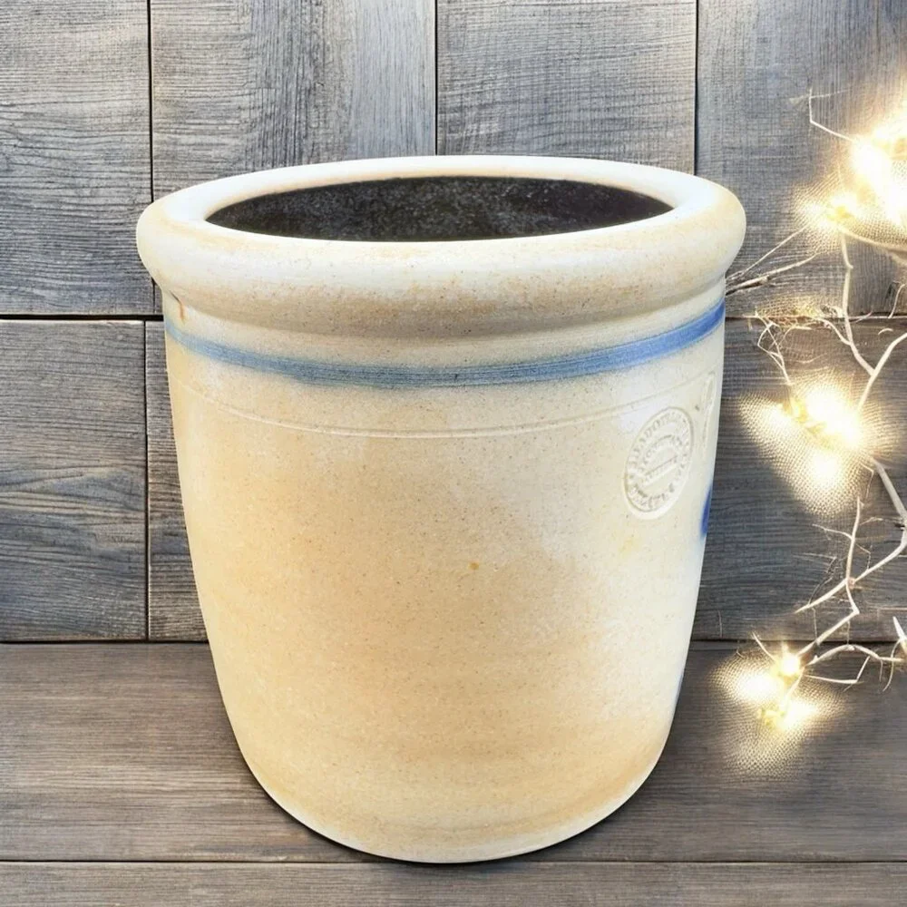 Shadow Lawn Pottery Stoneware Salt Glaze Vase Utensil Holder Grandmas Kitchen‎